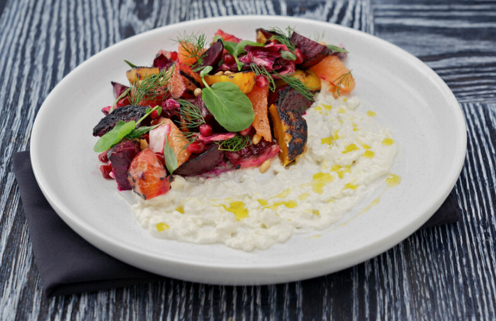 Grilled Beet, Grapefruit & Creamy Feta Salad